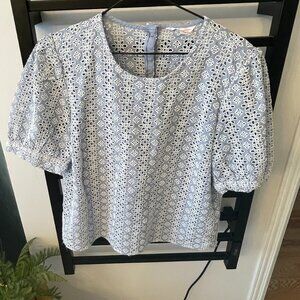 Joe Fresh x Jillian Harris Blue Eyelet Blouse – Size M